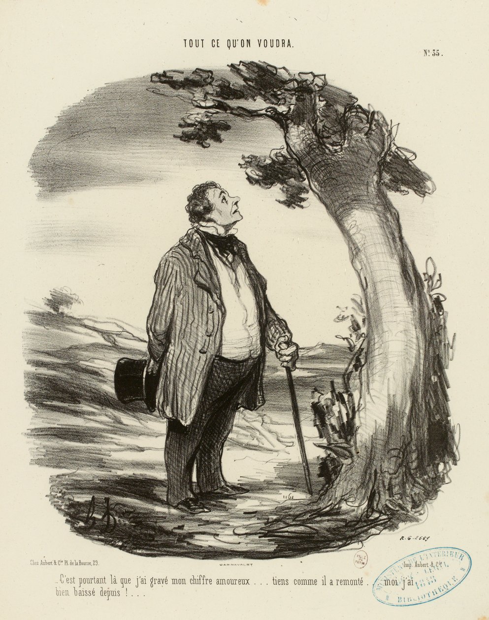 Todo lo que se quiera n.º 35: Sin embargo, fue allí donde grabé mi cifra amorosa... de Honoré Daumier
