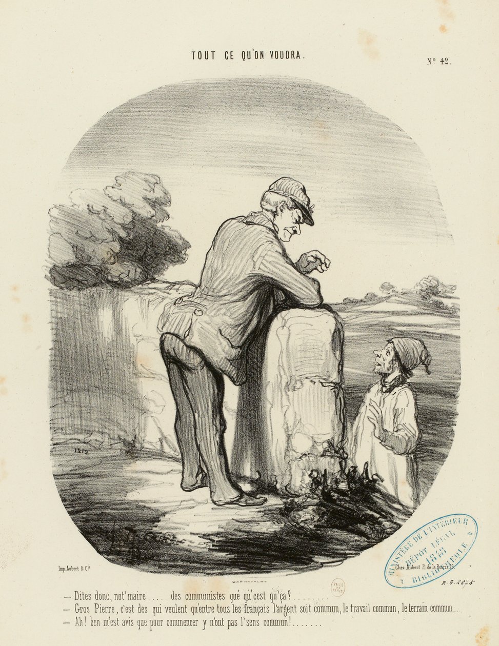 Tout ce qu'on voudra Nr. 42: - Sagen Sie mal, Herr Bürgermeister... was sind Kommunisten? ... de Honoré Daumier
