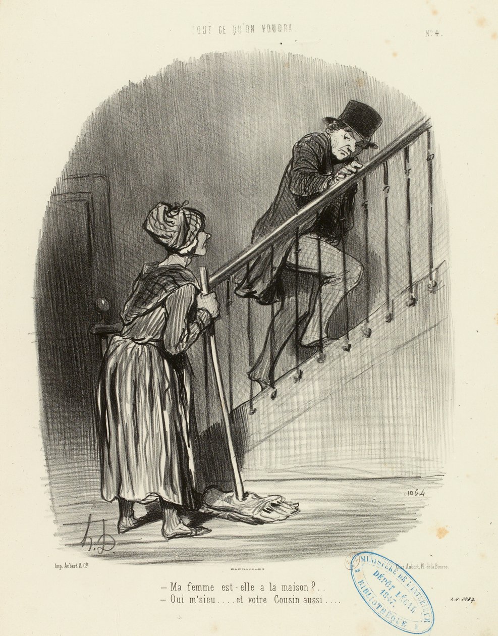 Todo lo que se quiera, n.º 4: ¿Está mi mujer en casa? ... de Honoré Daumier