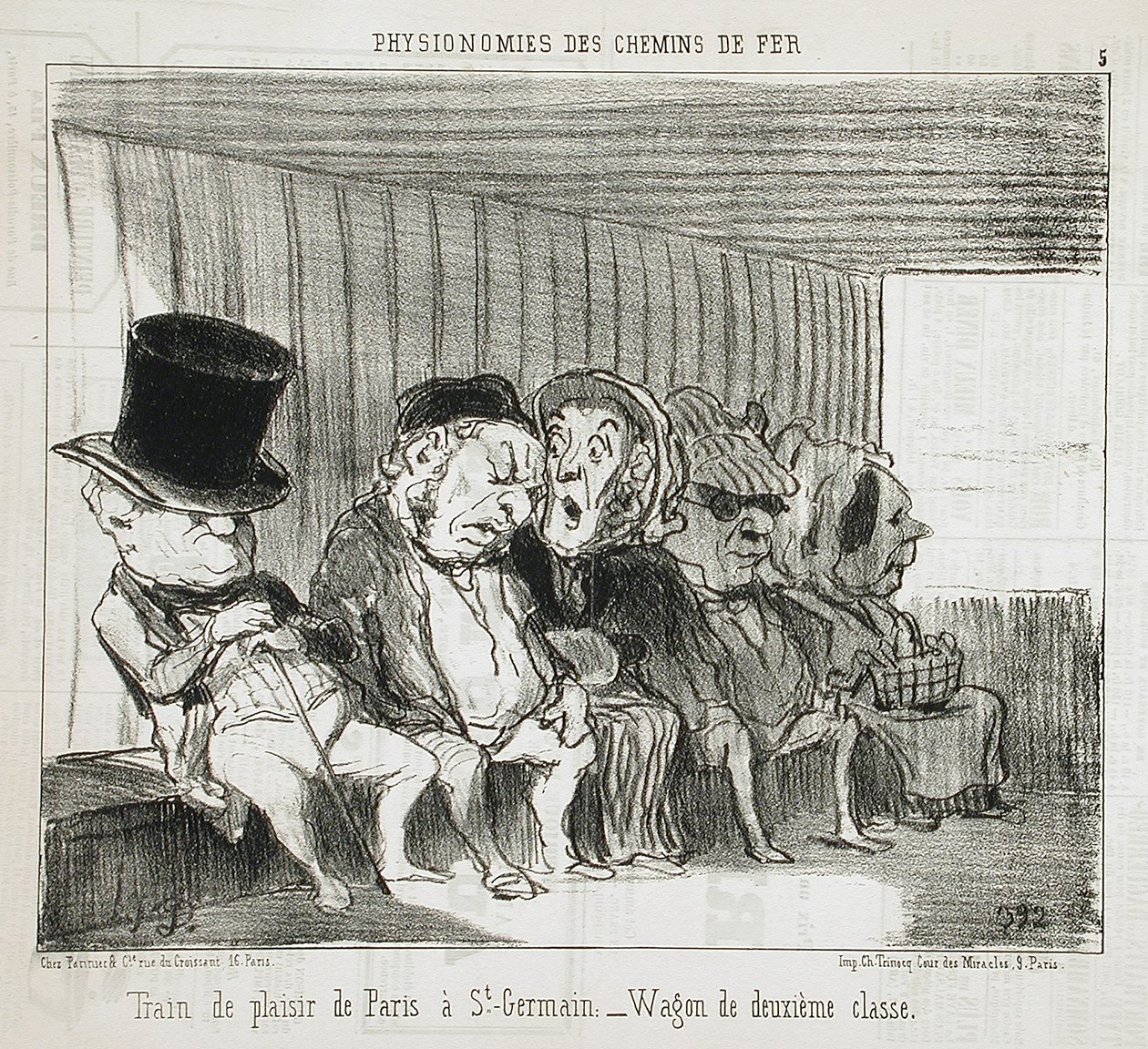 Tren de recreo de París a Saint-Germain... de Honoré Daumier