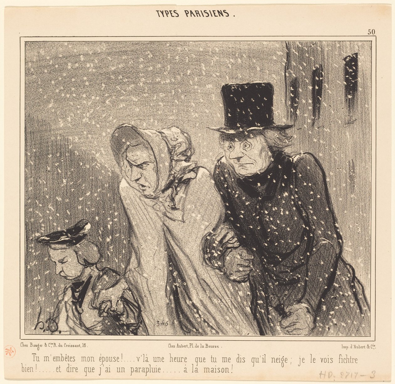 ¡Me molestas, mi esposa!... ya es una hora... de Honoré Daumier