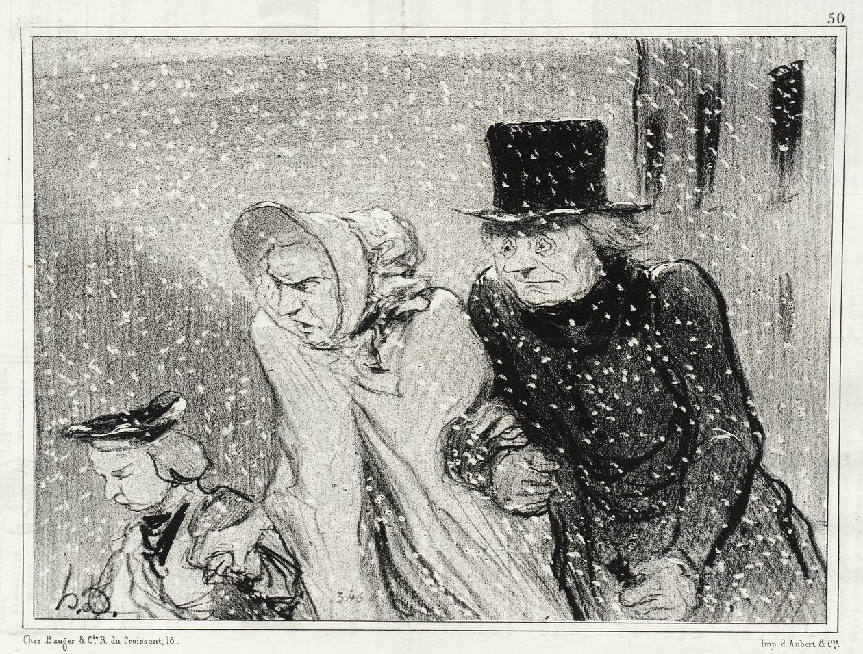 ¡Me fastidias, esposa mía!... Ya hace una hora... de Honoré Daumier