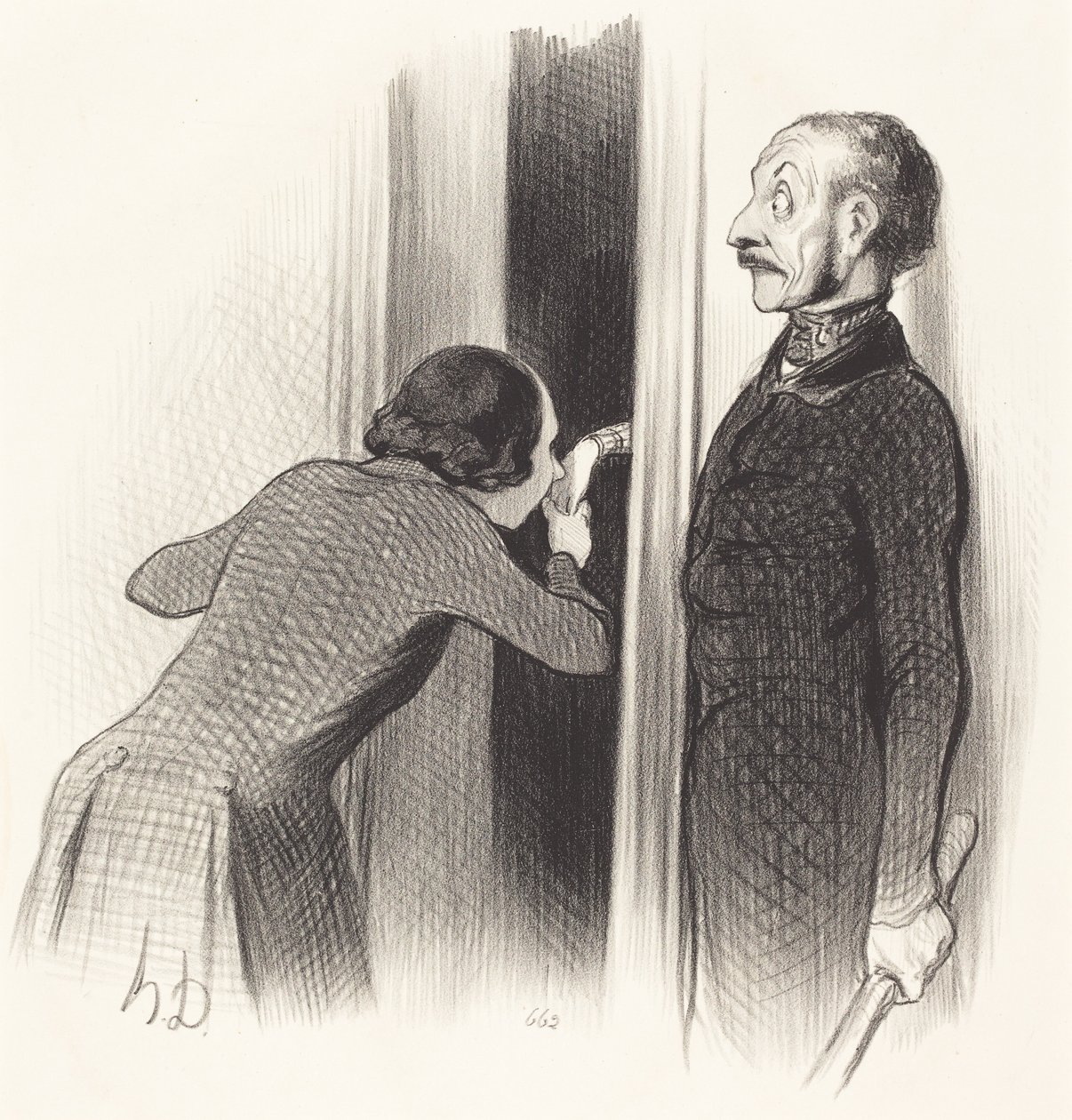 Un amante demasiado feliz de Honoré Daumier
