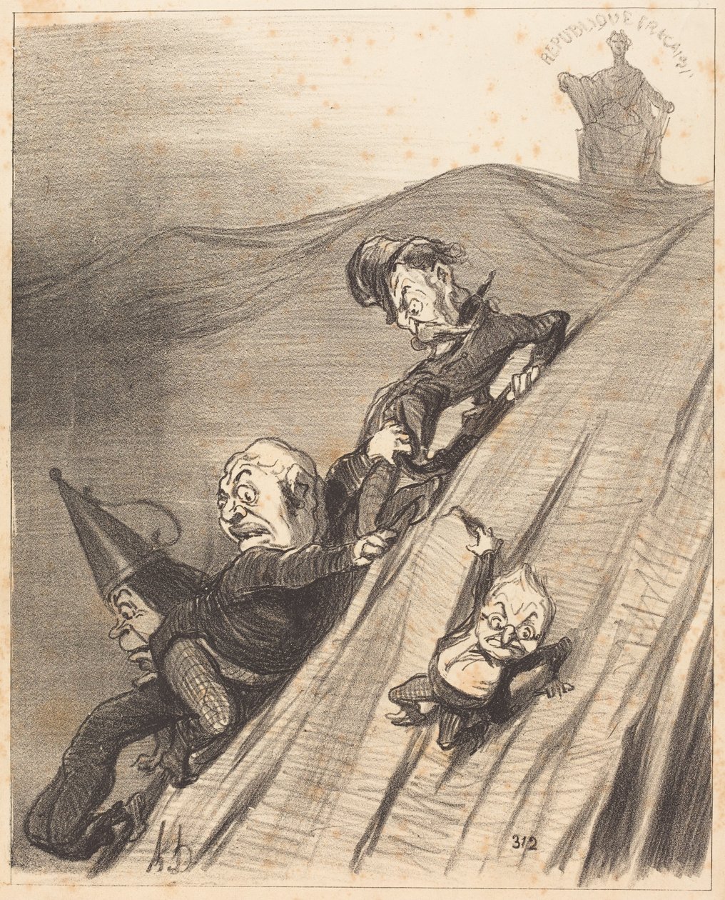 Un camino peligroso de Honoré Daumier
