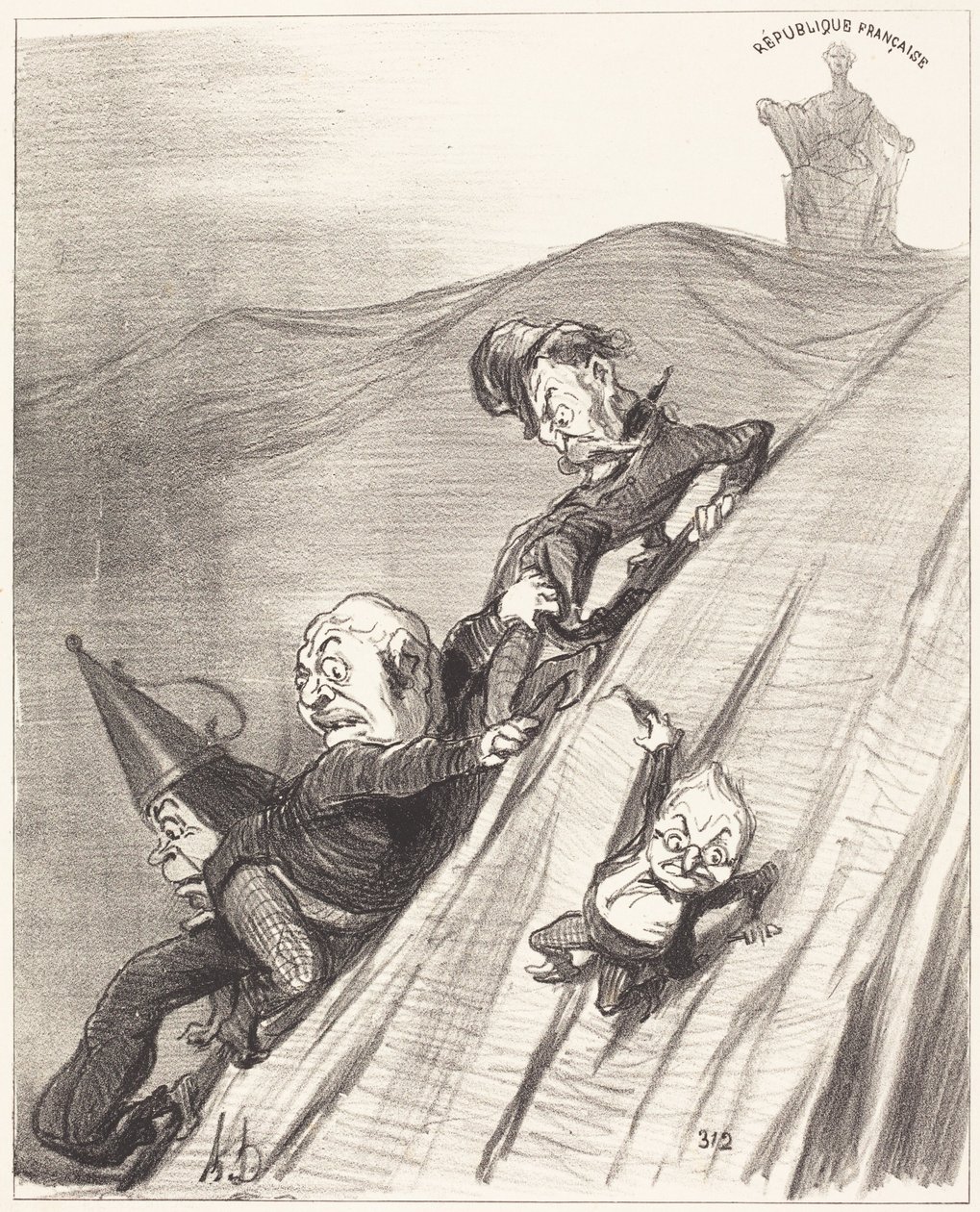 Un camino peligroso de Honoré Daumier
