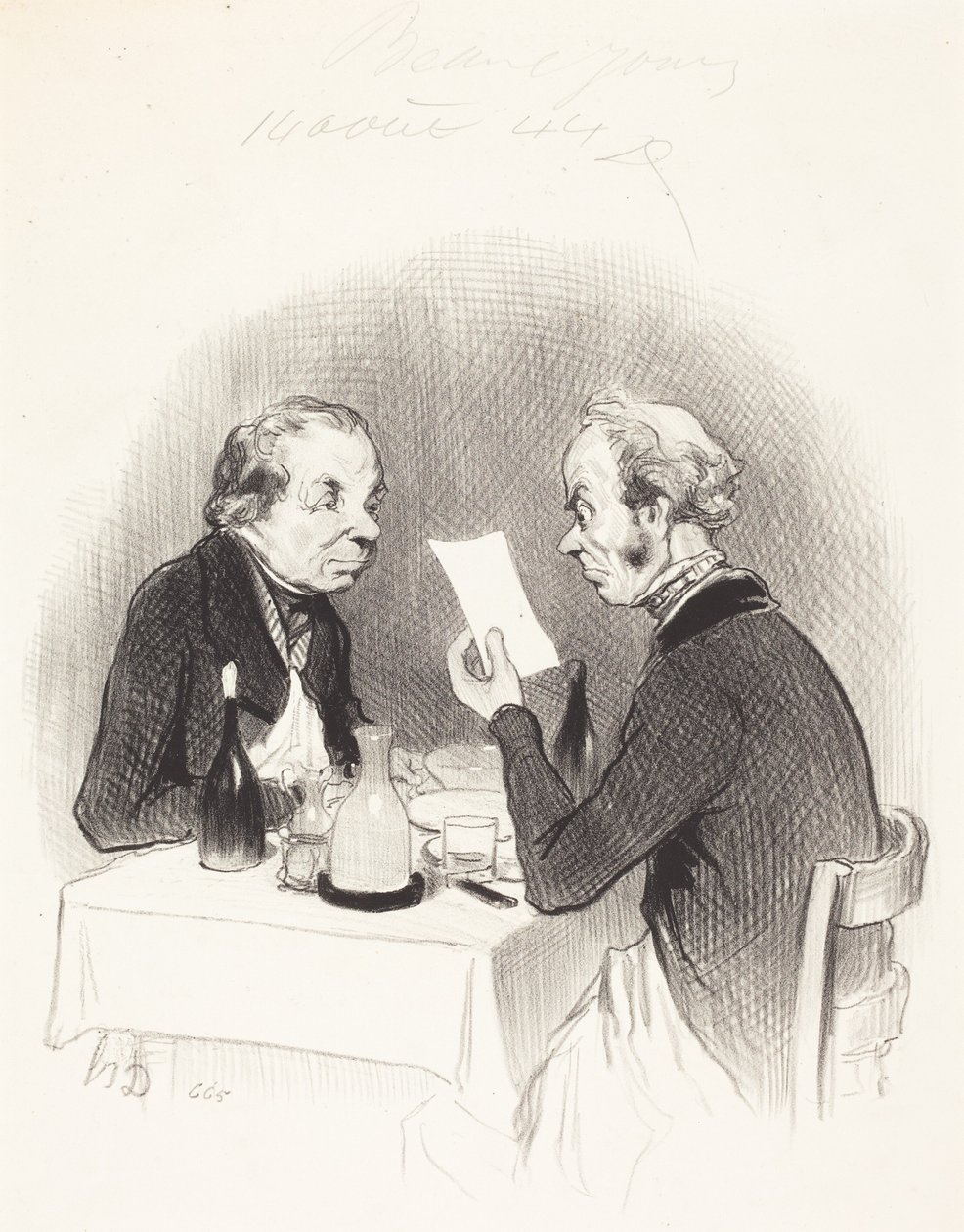Una cena frugal de Honoré Daumier