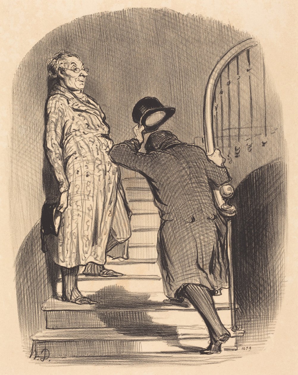 Un inquilino que paga puntualmente su alquiler de Honoré Daumier