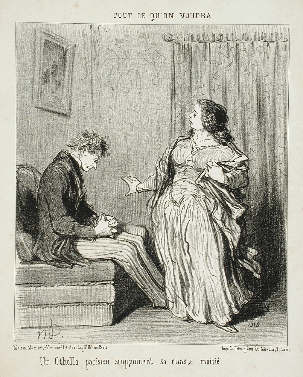 Un Otelo parisino que sospecha de su casta mitad de Honoré Daumier