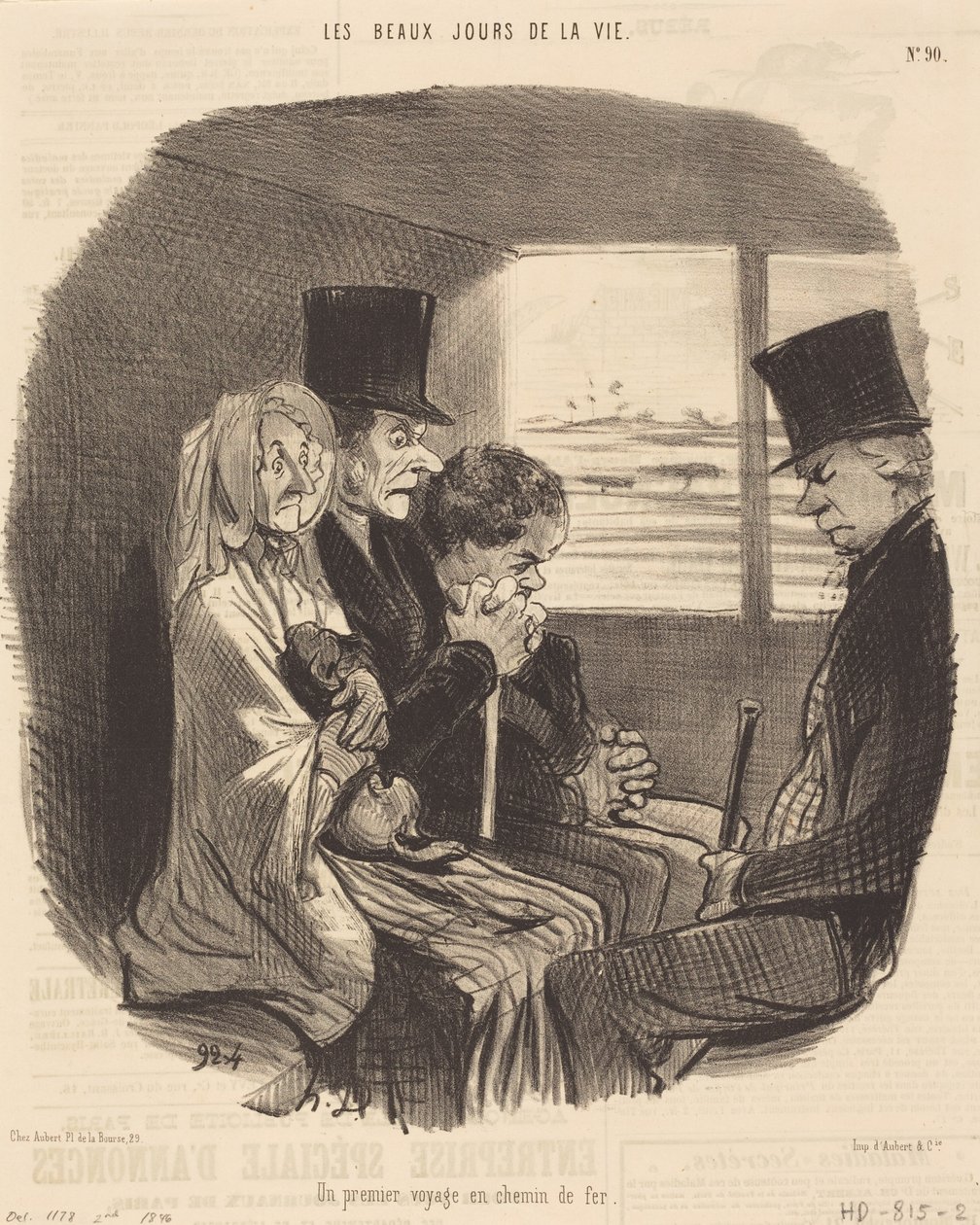Un primer viaje en ferrocarril de Honoré Daumier
