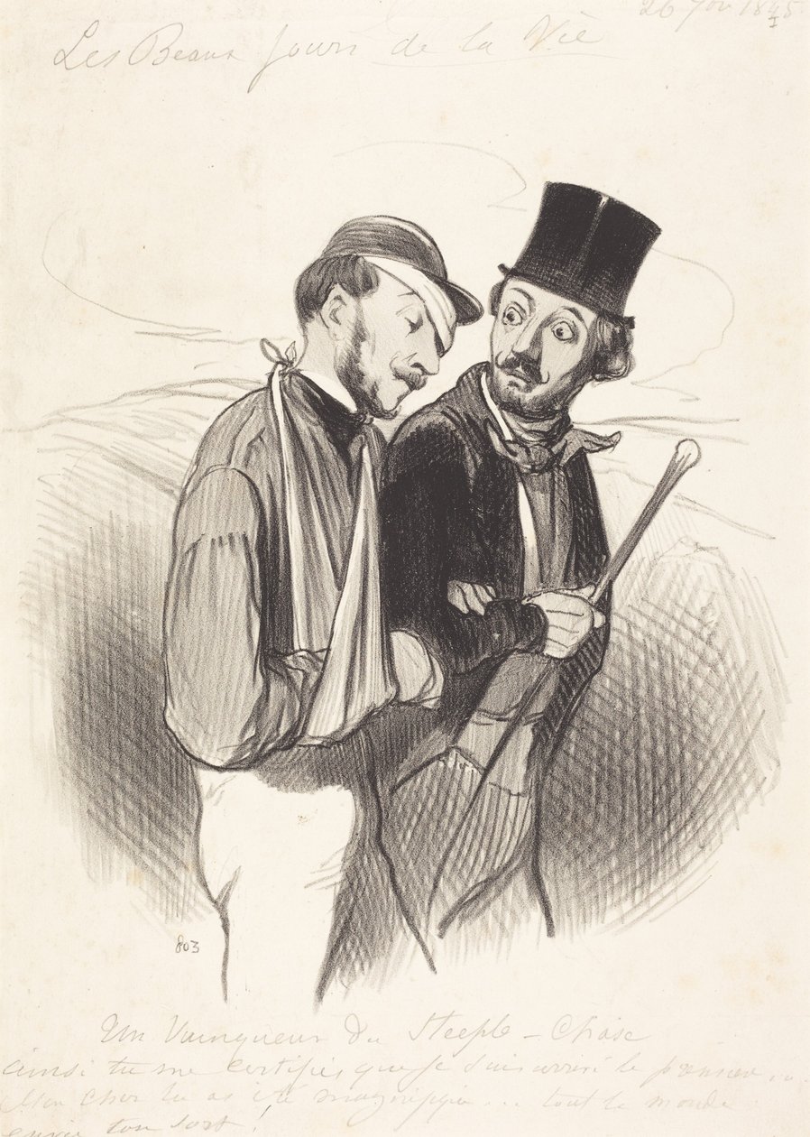 Un ganador de una carrera de obstáculos de Honoré Daumier