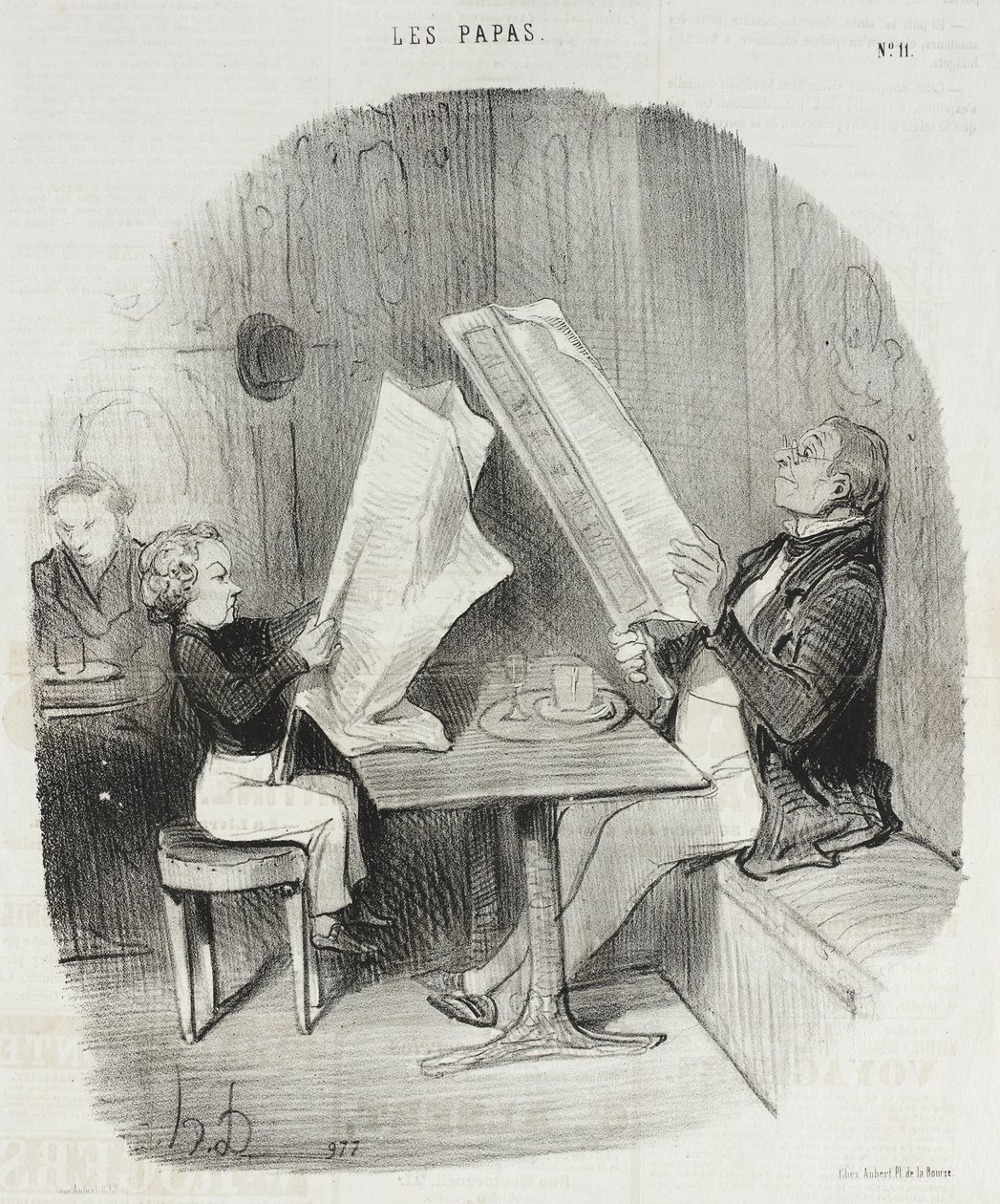 Un niño que se divierte con poco. Le Constitutionnel le basta para toda la velada de Honoré Daumier
