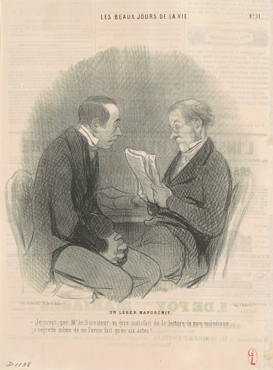 Un ligero manuscrito de Honoré Daumier