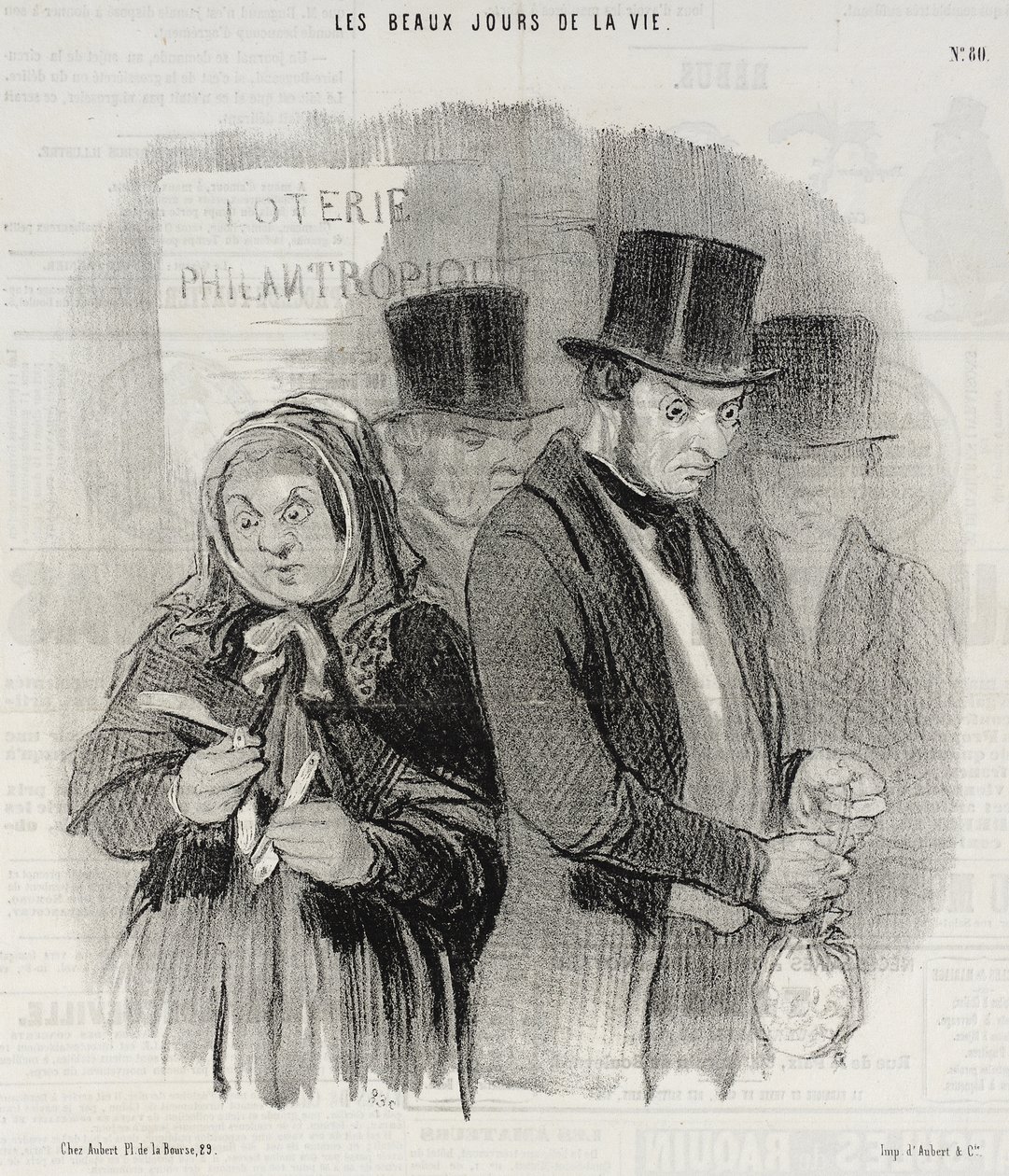 Una lotería benéfica de Honoré Daumier