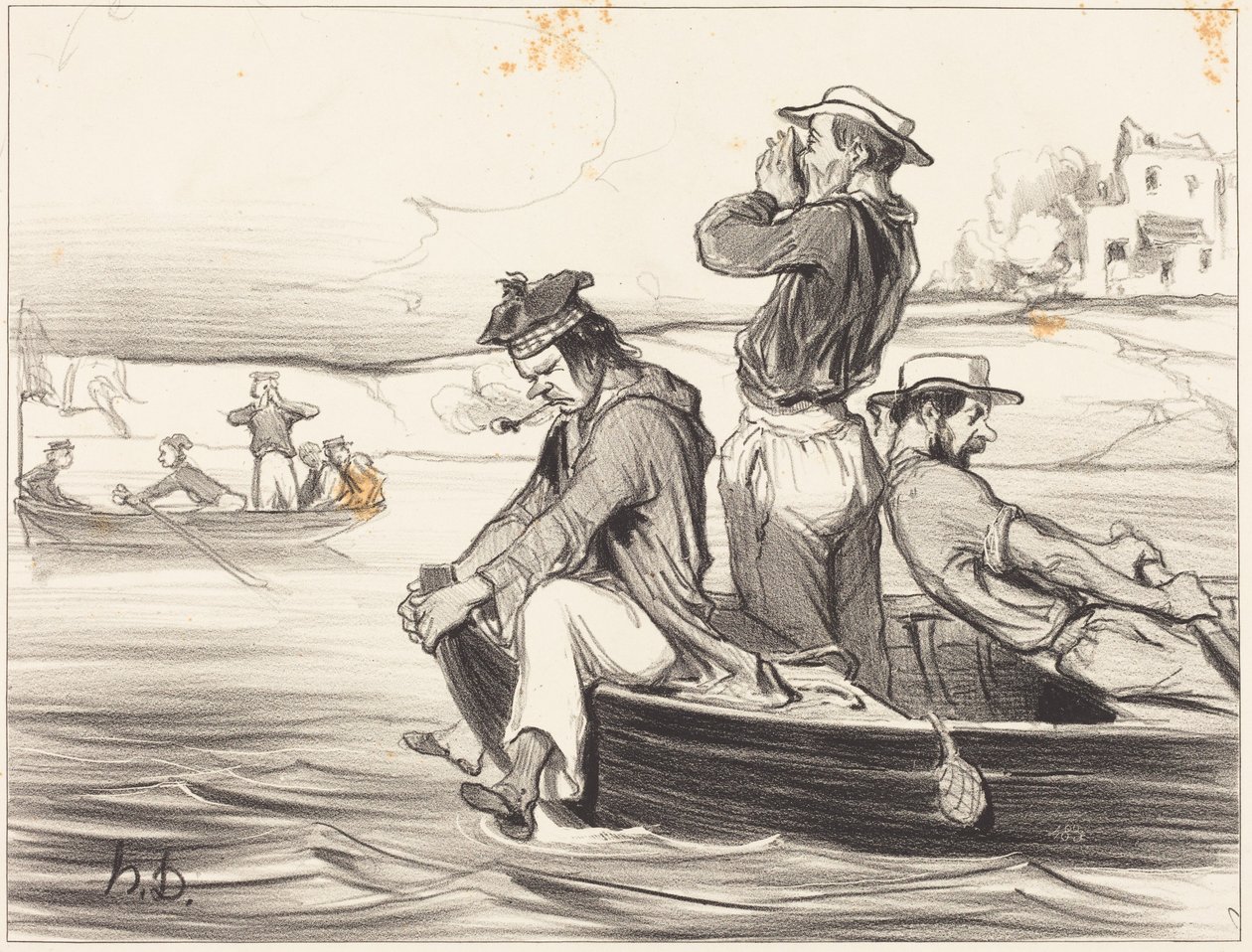 Un encuentro en mar abierto de Honoré Daumier