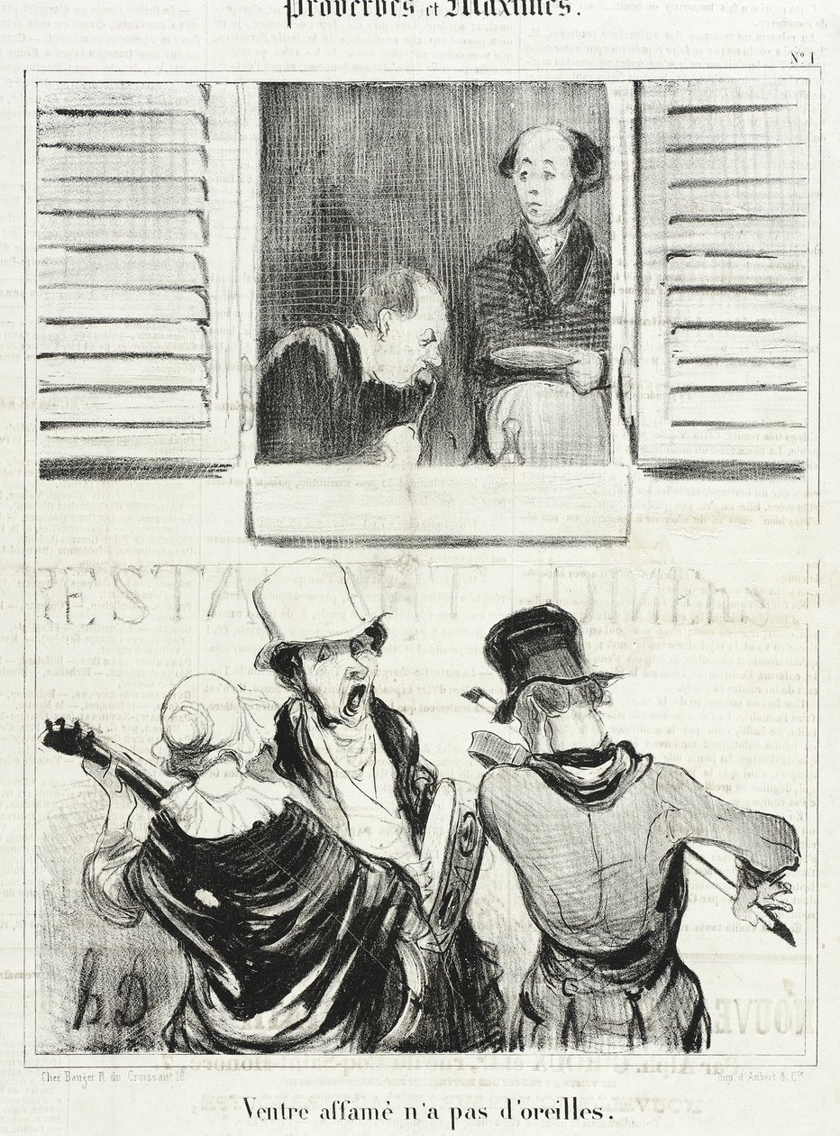 El estómago hambriento no tiene oídos de Honoré Daumier