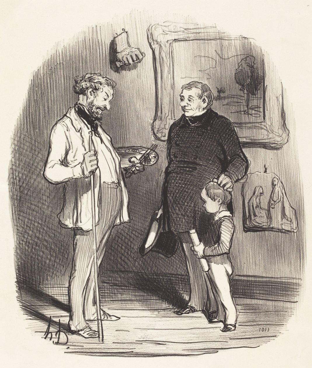 Ahí está mi pequeño... si no tiene suficientes medios... de Honoré Daumier