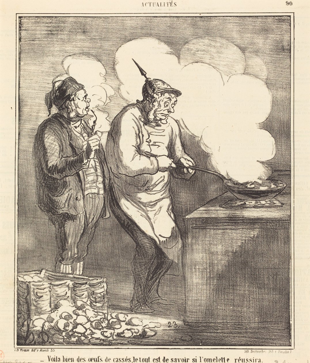 Vaya, sí que hay huevos rotos... de Honoré Daumier
