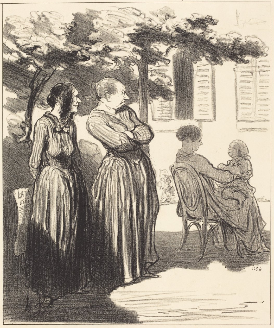 He aquí a una mujer que, en ese momento solemne... de Honoré Daumier