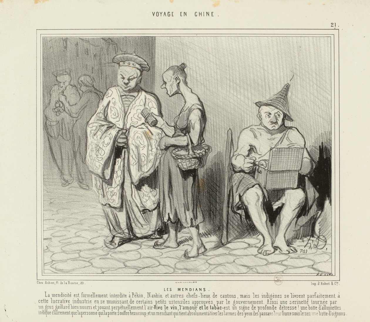Reise nach China Nr. 21: Die Bettler. Das Betteln ist in Peking streng verboten... de Honoré Daumier