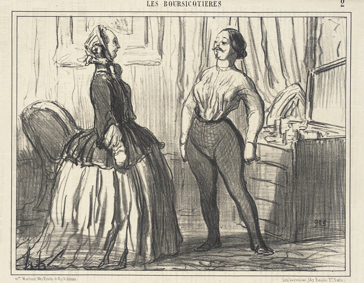 Veamos... ¿Tengo un aspecto suficientemente masculino así? de Honoré Daumier