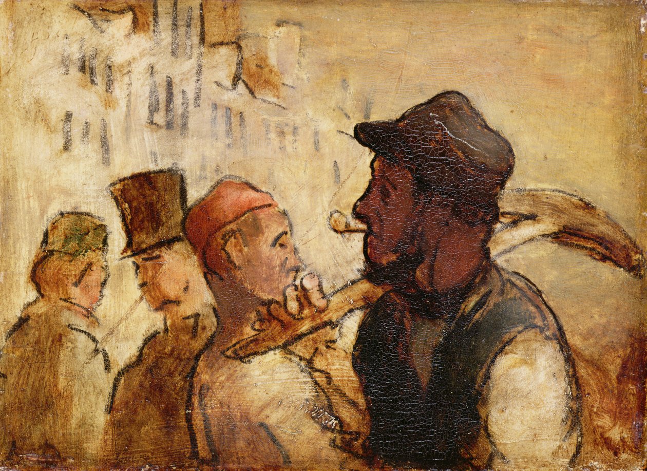Obreros en la calle de Honoré Daumier