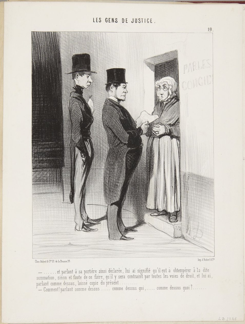 ...y hablando con su portera así declarada... de Honoré Daumier