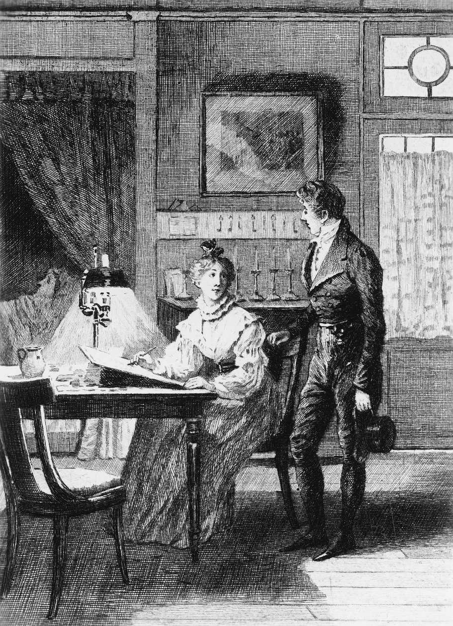 Ilustración de Adrien Moreau (1843-1906) para La piel del dolor, novela de Honore de Balzac (1799-1850) de la colección en varios volúmenes titulada La comedia humana, publicada en 1900, París. de Honore de Balzac