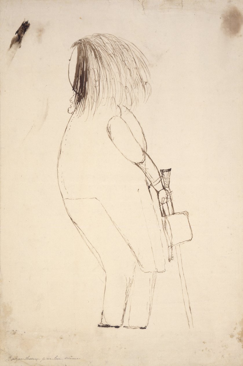 Autorretrato con sombrero y bastón de Honore de Balzac