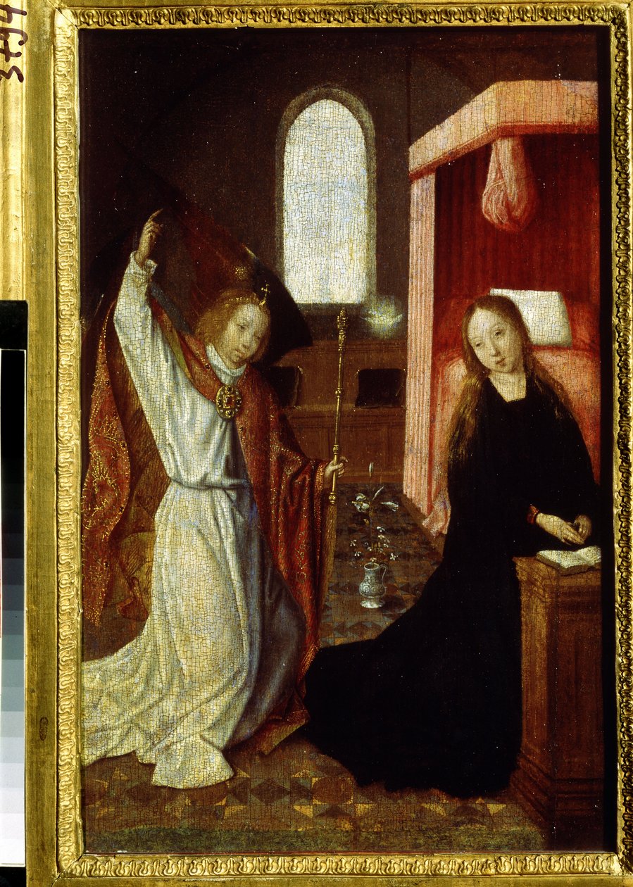""La Anunciación"" Pintura del maestro de Hoogstraeten (activo entre 1490 y 1530) Principios del siglo XVI Museo Pushkin, Moscú de Hoogstraeten Master