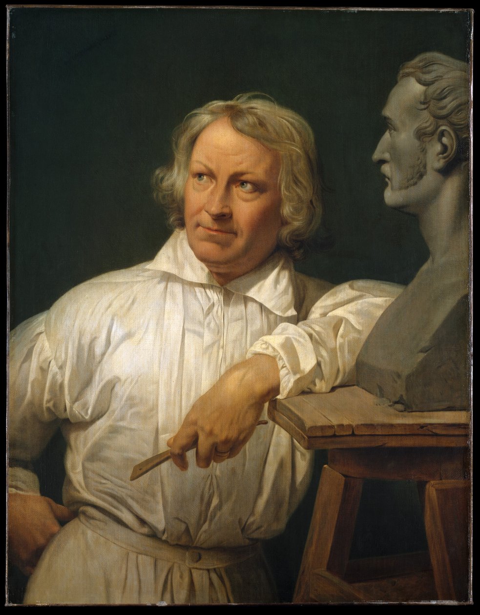 Bertel Thorvaldsen con el busto de Horace Vernet de Emile Jean Horace Vernet