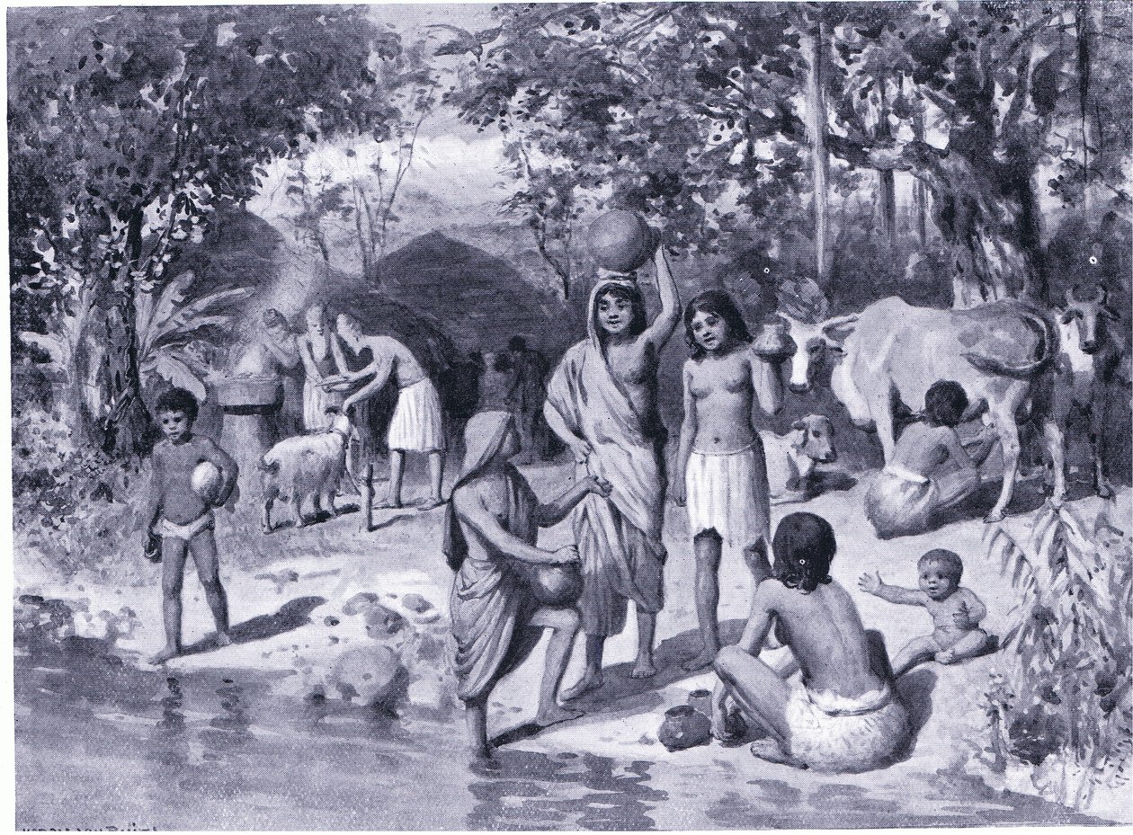 Arianos asentados en India - sacrificio al aire libre de Horace van Ruith