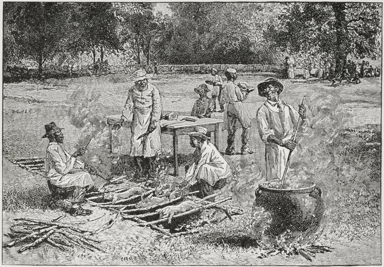 Una barbacoa sureña, ilustración de 