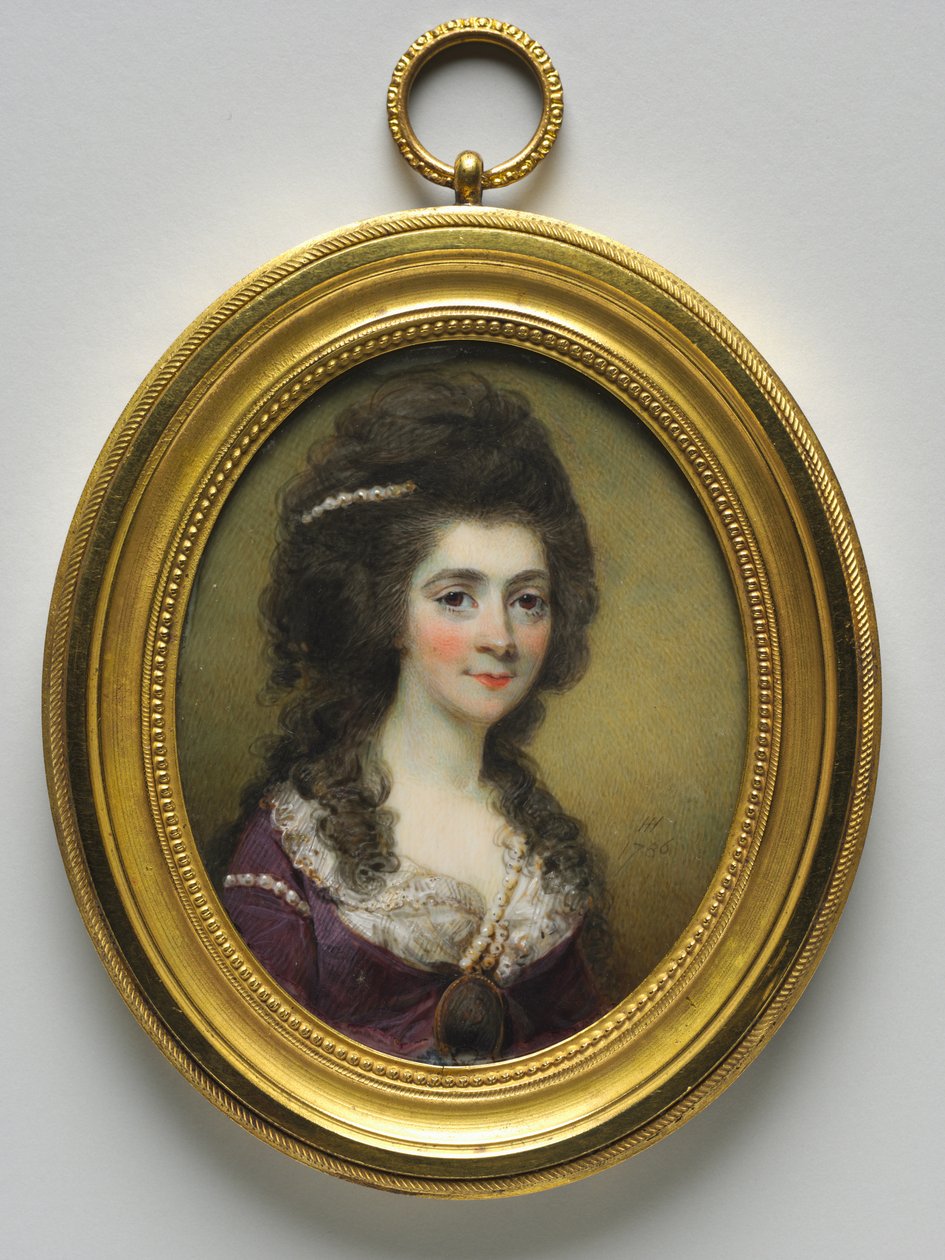 Retrato de una mujer, llamada Sra. Close, 1786 de Horace Hone