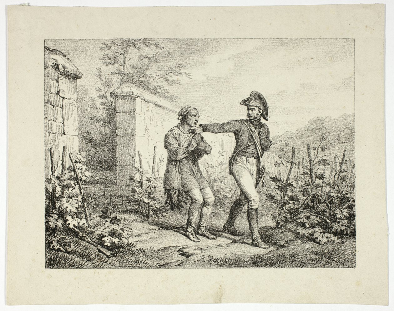 Arresto de un cazador furtivo de Emile Jean Horace Vernet