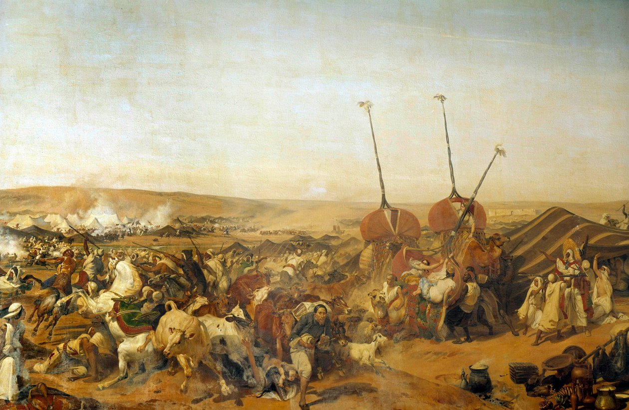 Conquista de Argelia (1830-1847): Captura de la Smalah de Abd el Kader por el Duque de Aumale en Taguin de Emile Jean Horace Vernet