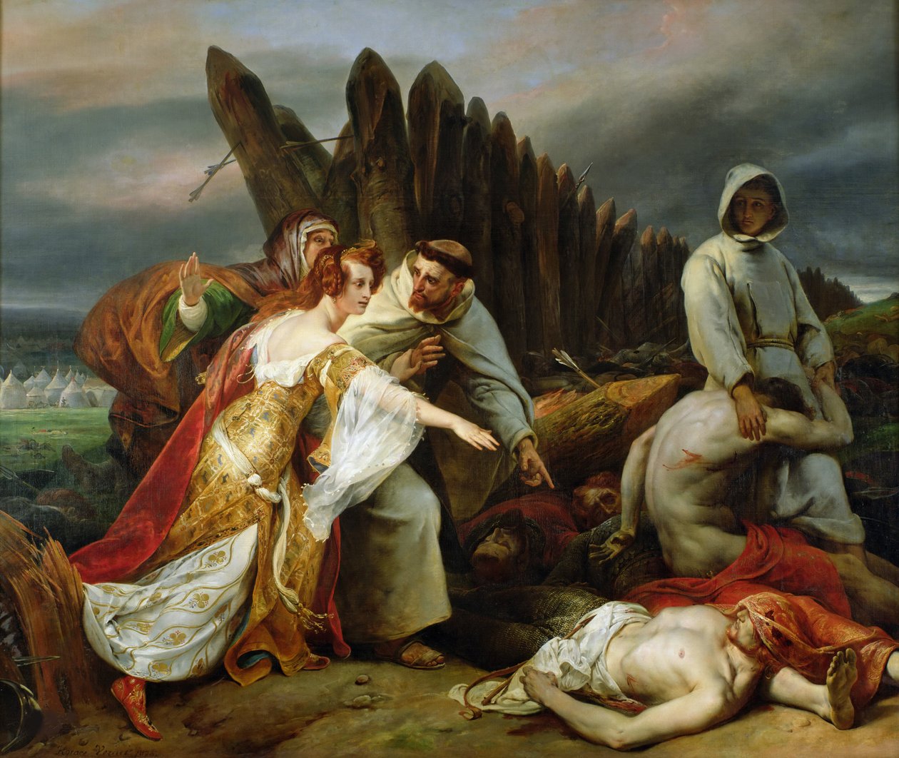 Edith encontrando el cuerpo de Harold de Emile Jean Horace Vernet