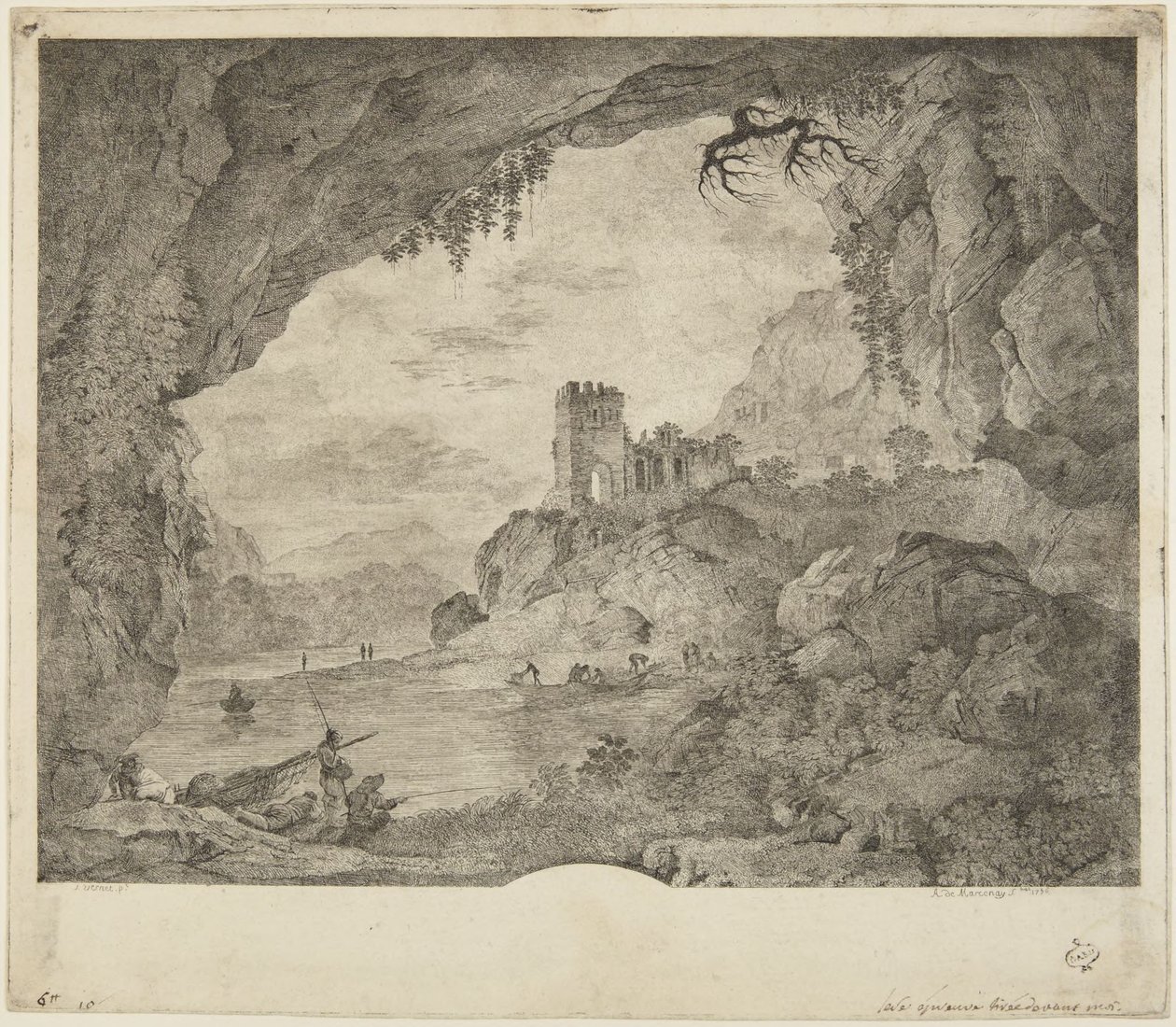 Pesca a la luz de la luna de Horace Vernet
