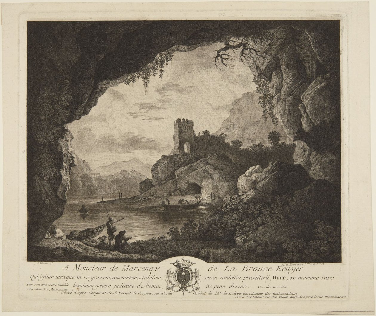 Pesca a la luz de la luna de Horace Vernet