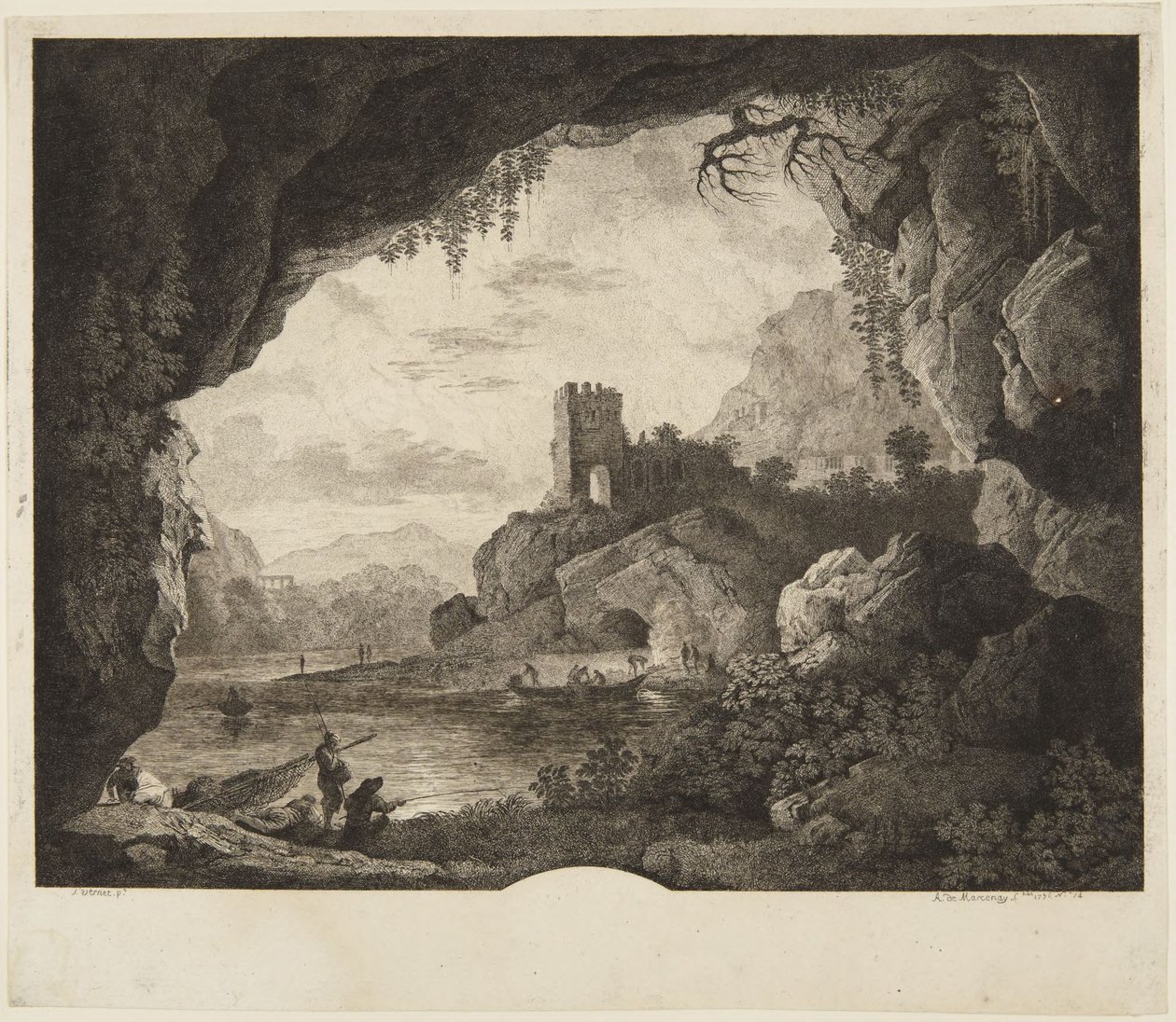 Pesca a la luz de la luna de Horace Vernet