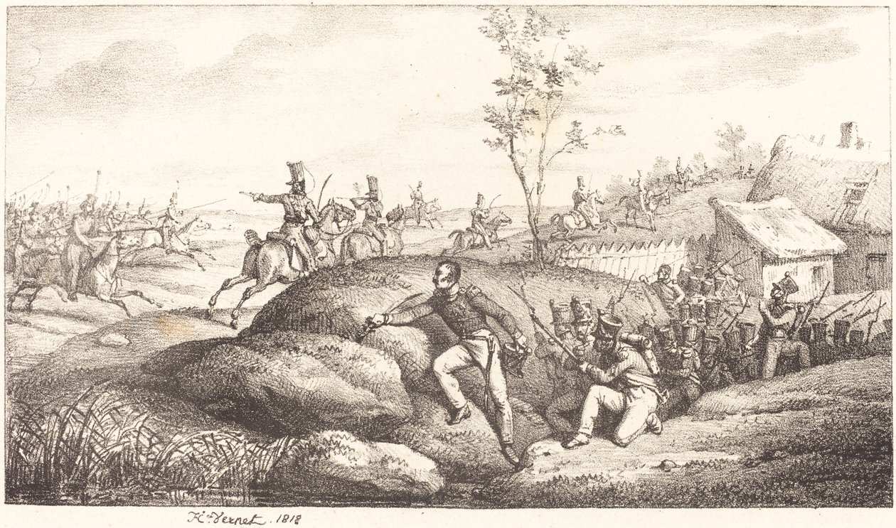 Emboscada de infantería contra los cosacos de Emile Jean Horace Vernet