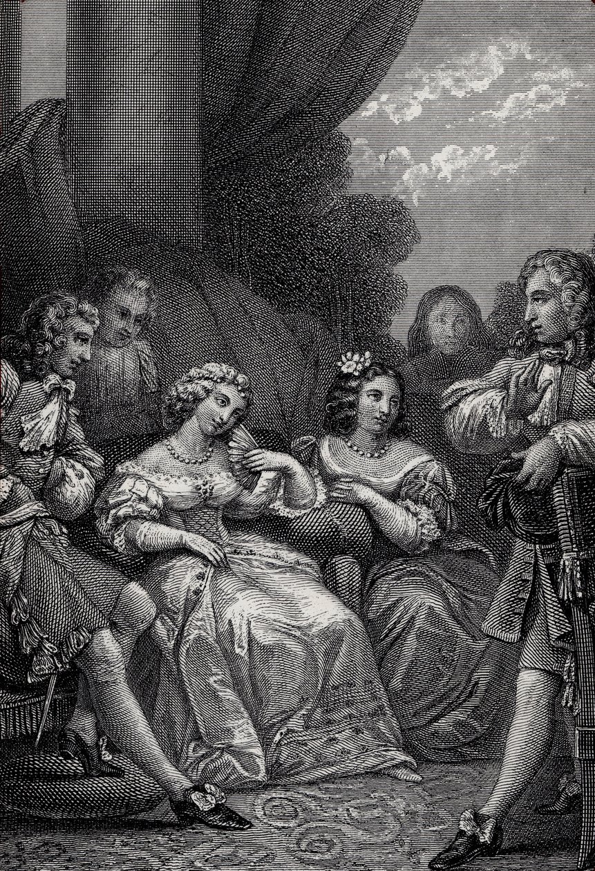 El Misántropo o el Atrabiliario enamorado - Grabado de “Obras” de Jean-Baptiste Poquelin dit Molière (Jean Baptiste Poquelin) de Emile Jean Horace Vernet
