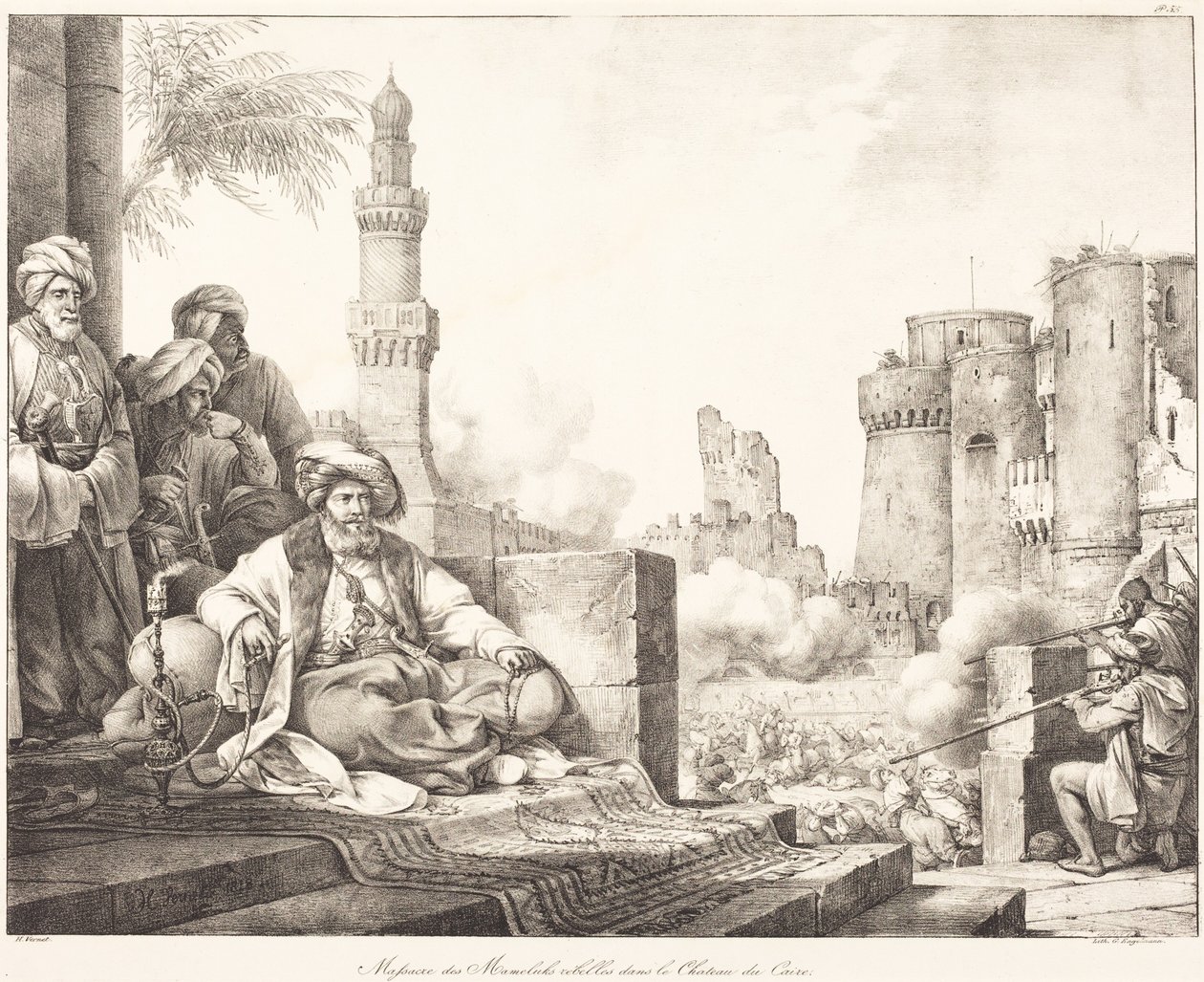 Masacre de los mamelucos rebeldes en el Castillo de El Cairo de Horace Vernet