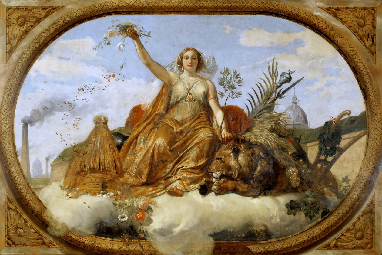 Techo de la Paz, pintura en la Salle des Pas perdus de Emile Jean Horace Vernet