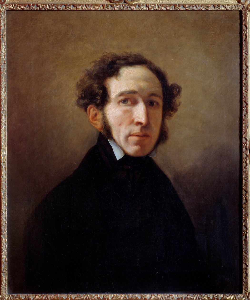 Retrato de Étienne Arago (1802-1892) autor dramático, político, alcalde de París de Emile Jean Horace Vernet