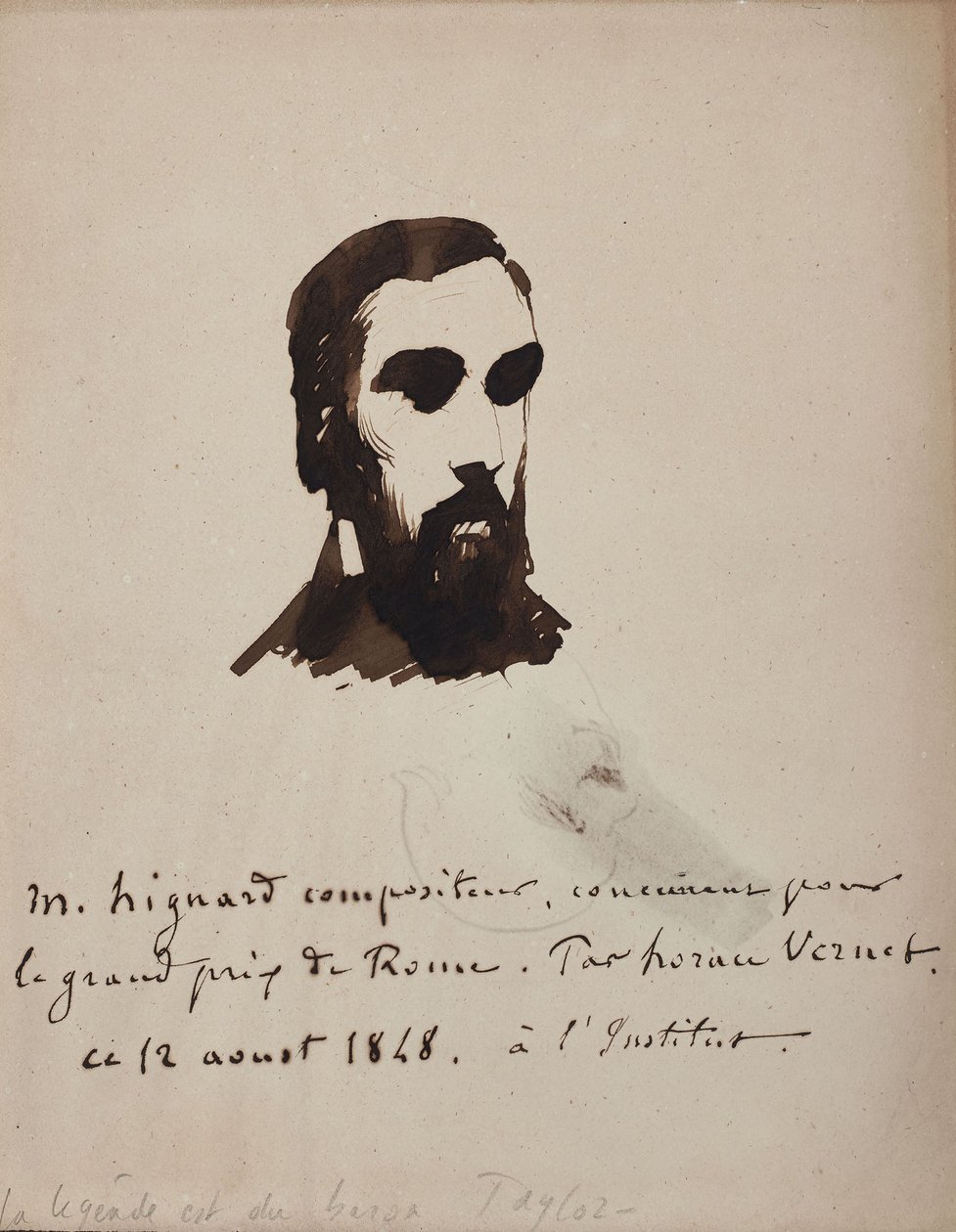 Retrato del compositor Aristide Hignard 1822-1898, 1848 de Emile Jean Horace Vernet