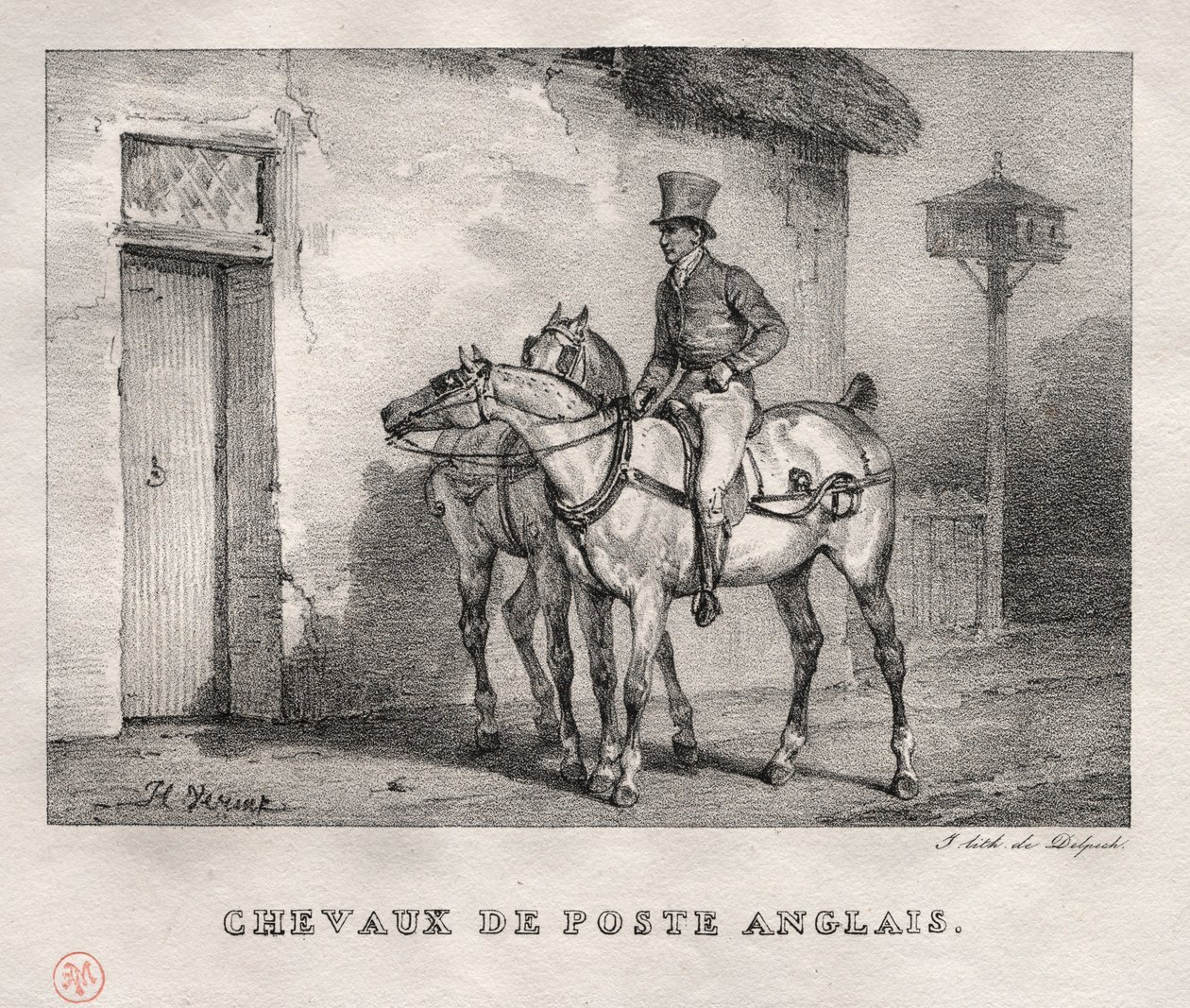 Caballos postales, 1823 de Emile Jean Horace Vernet