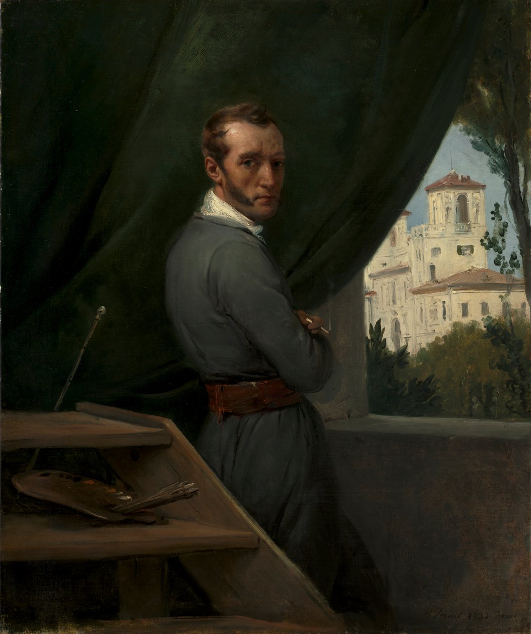 Autorretrato en Roma, 1832 de Emile Jean Horace Vernet
