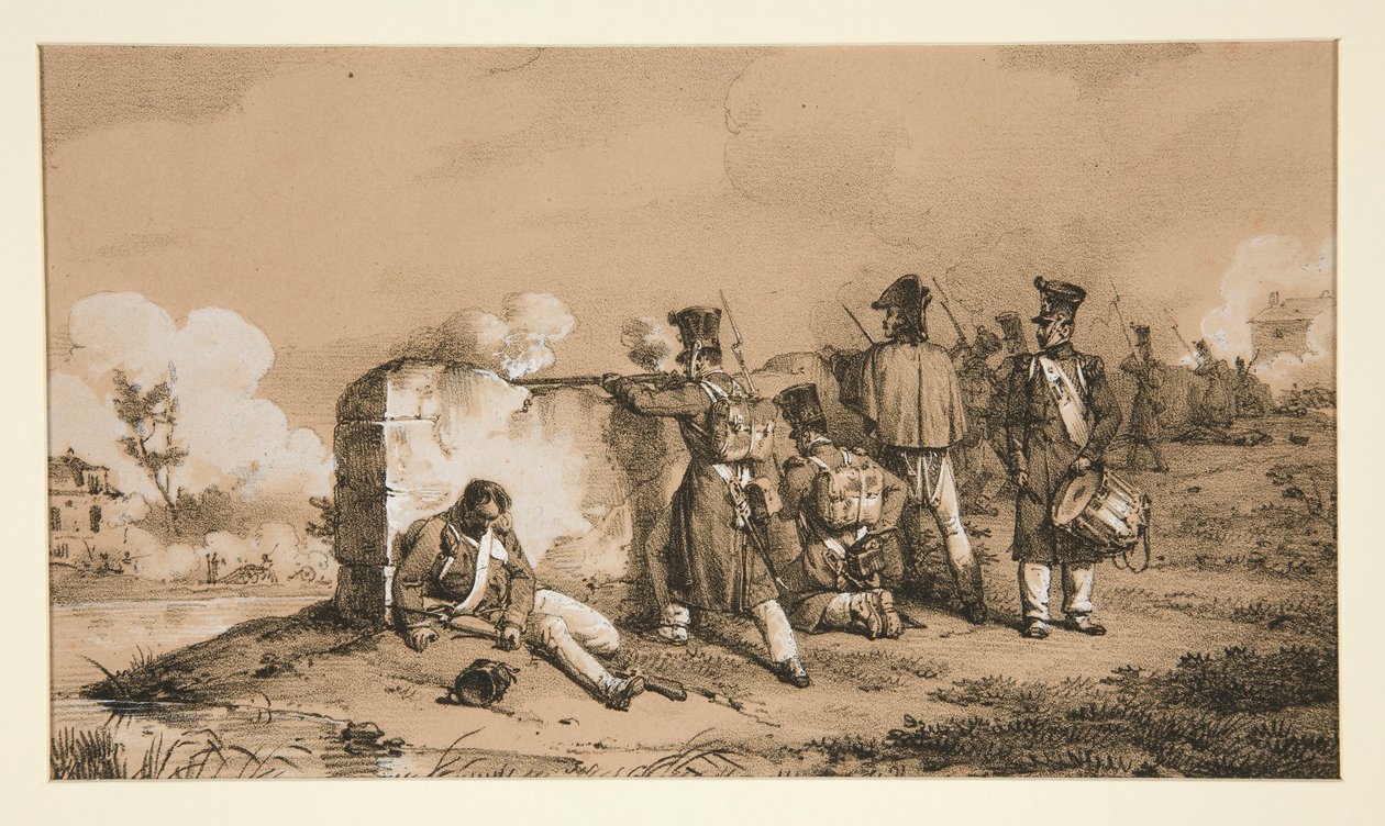 Soldados en escaramuzas de Emile Jean Horace Vernet
