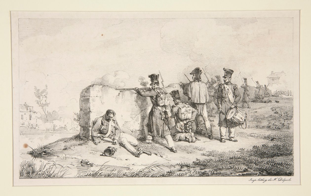 Soldados en escaramuzas de Emile Jean Horace Vernet