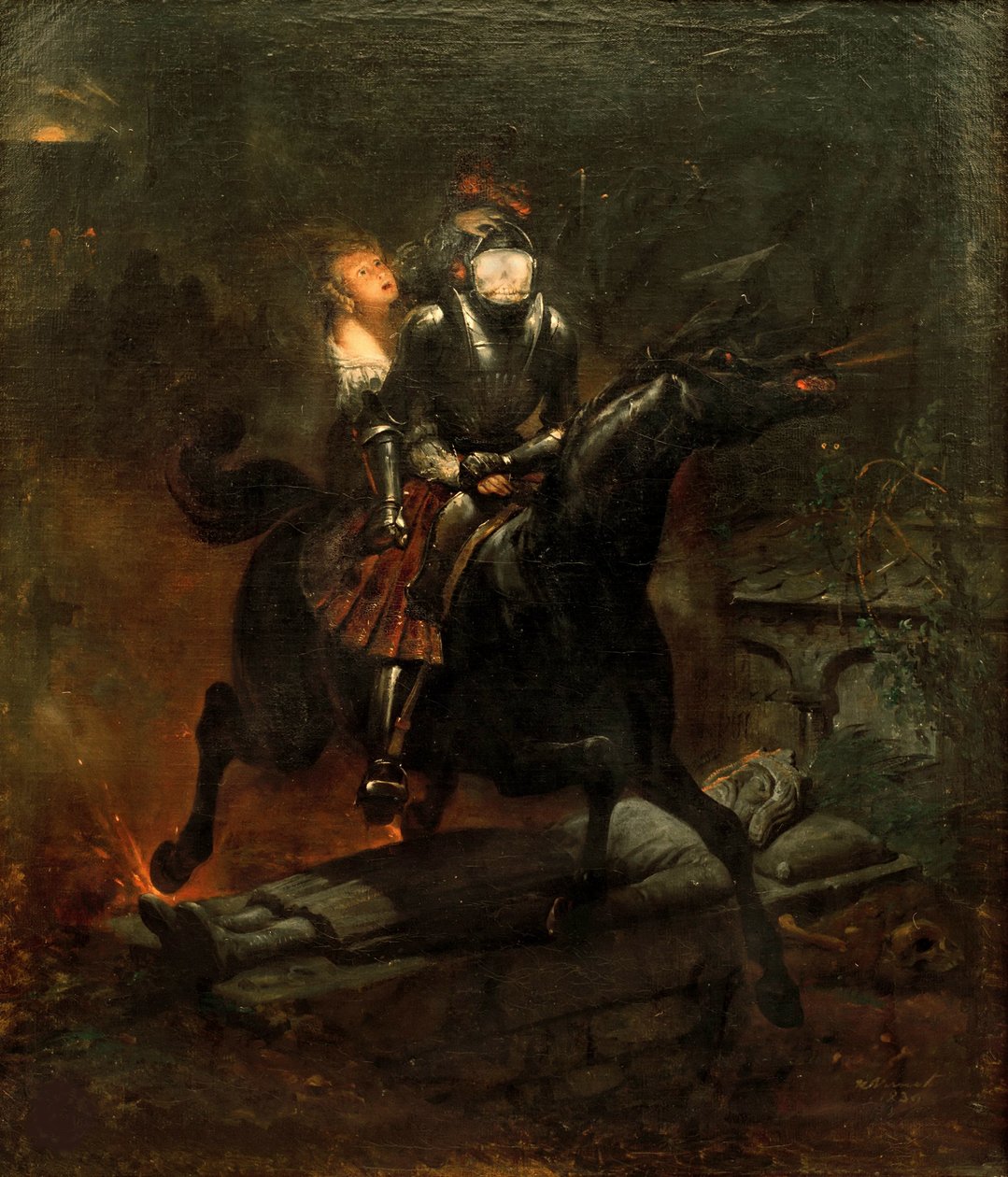 La balada de Lenora, 1839 de Emile Jean Horace Vernet
